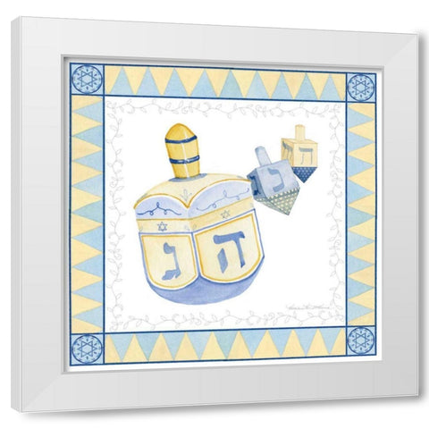 Celebrating Hanukkah II White Modern Wood Framed Art Print by McKenna, Kathleen Parr