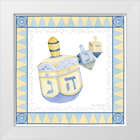 Celebrating Hanukkah II White Modern Wood Framed Art Print by McKenna, Kathleen Parr