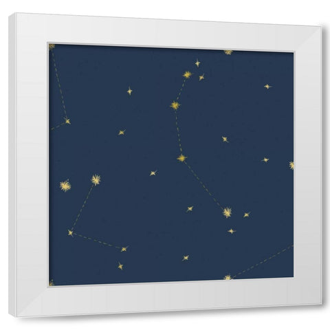 Night Sky Navy and Gold Pattern 05Ajpg White Modern Wood Framed Art Print by Miller, Sara Zieve