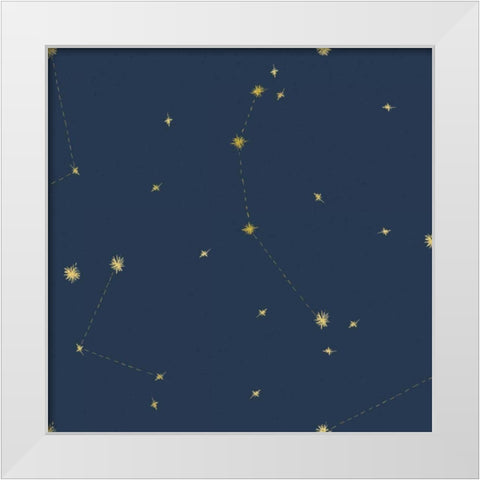 Night Sky Navy and Gold Pattern 05Ajpg White Modern Wood Framed Art Print by Miller, Sara Zieve