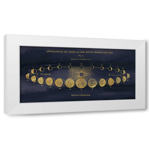 Geography of the Heavens II Blue Gold White Modern Wood Framed Art Print by Wild Apple Portfolio