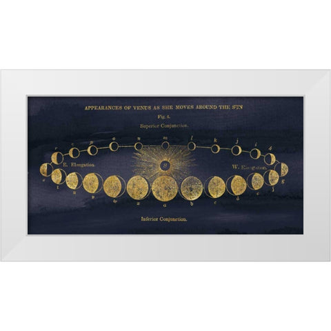 Geography of the Heavens II Blue Gold White Modern Wood Framed Art Print by Wild Apple Portfolio