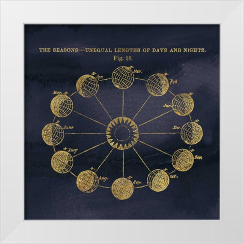 Geography of the Heavens VII Blue Gold White Modern Wood Framed Art Print by Wild Apple Portfolio