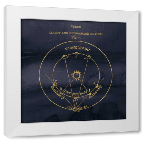 Geography of the Heavens IX Blue Gold White Modern Wood Framed Art Print by Wild Apple Portfolio
