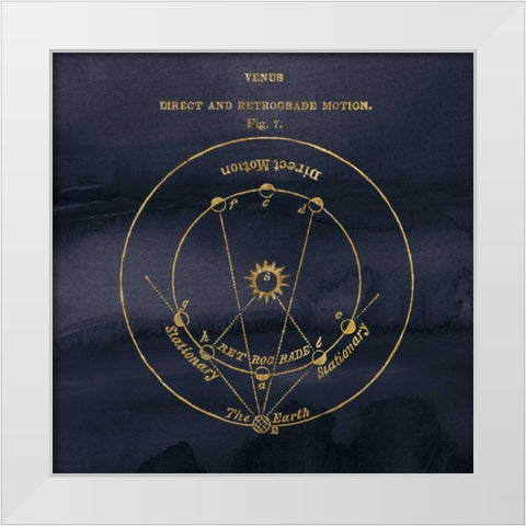 Geography of the Heavens IX Blue Gold White Modern Wood Framed Art Print by Wild Apple Portfolio