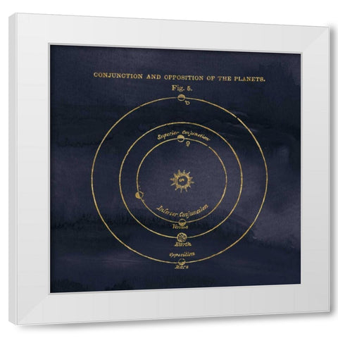 Geography of the Heavens X Blue Gold White Modern Wood Framed Art Print by Wild Apple Portfolio