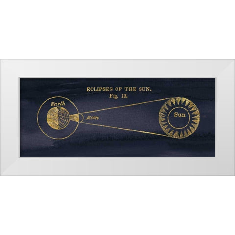 Geography of the Heavens III Blue Gold White Modern Wood Framed Art Print by Wild Apple Portfolio