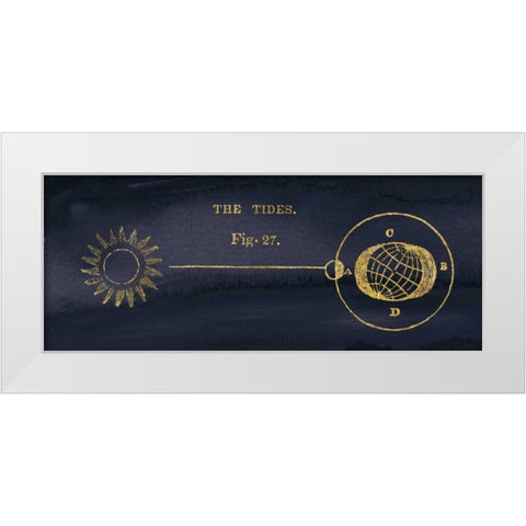 Geography of the Heavens VI Blue Gold White Modern Wood Framed Art Print by Wild Apple Portfolio