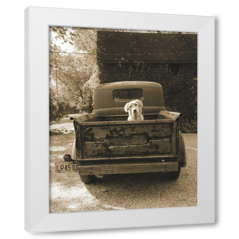 Get Out of Dodge White Modern Wood Framed Art Print by Dratfield, Jim