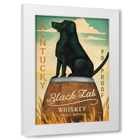 Black Lab Whiskey Kentucky Crop White Modern Wood Framed Art Print by Fowler, Ryan
