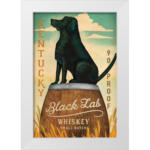 Black Lab Whiskey Kentucky Crop White Modern Wood Framed Art Print by Fowler, Ryan