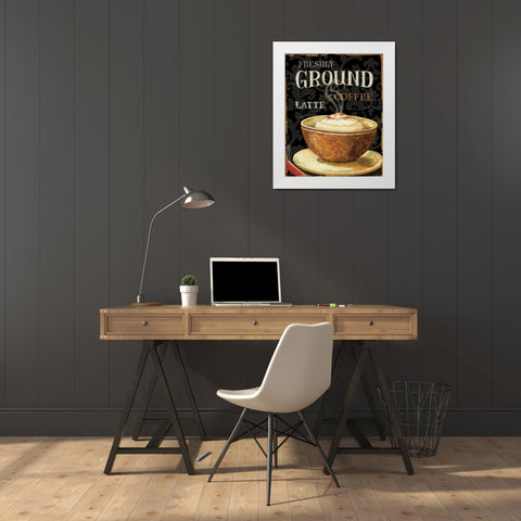 Today s Coffee II White Modern Wood Framed Art Print by Audit, Lisa