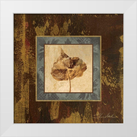 Autumn Leaf Square II White Modern Wood Framed Art Print by Vassileva, Silvia