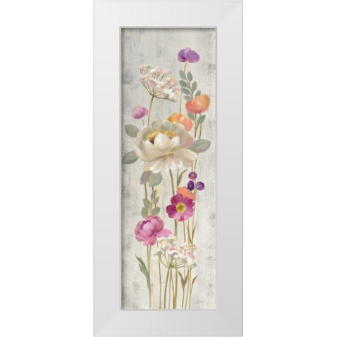 Retro Floral II White Modern Wood Framed Art Print by Vassileva, Silvia