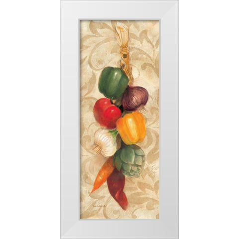 Mixed Vegetables I White Modern Wood Framed Art Print by Hristova, Albena