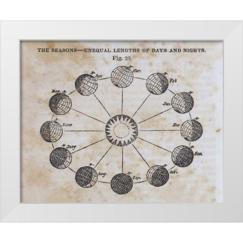 Geography of the Heavens VII White Modern Wood Framed Art Print by Wild Apple Portfolio