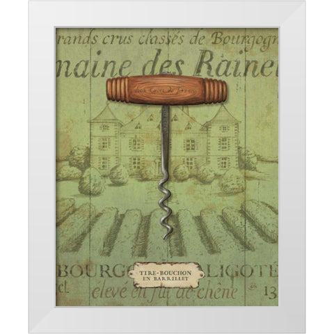 Antique Corkscrew I Green White Modern Wood Framed Art Print by Brissonnet, Daphne