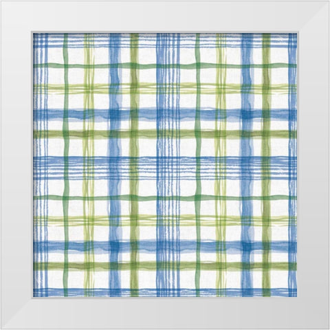 Blue and Green Garden Step 07 White Modern Wood Framed Art Print by Audit, Lisa