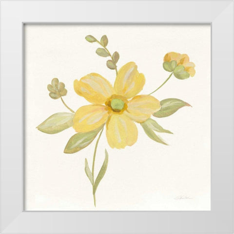 June Bloom II White Modern Wood Framed Art Print by Vassileva, Silvia