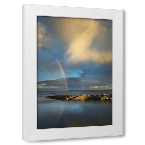 Blue Rocks White Modern Wood Framed Art Print by Majchrowicz, Alan