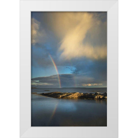 Blue Rocks White Modern Wood Framed Art Print by Majchrowicz, Alan