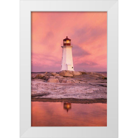 Peggys Cove White Modern Wood Framed Art Print by Majchrowicz, Alan