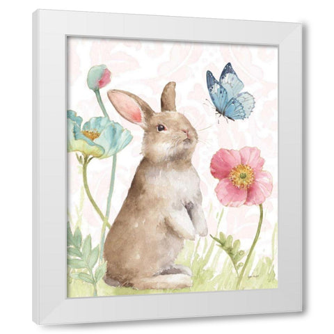 Spring Softies Bunnies II Pink White Modern Wood Framed Art Print by Audit, Lisa
