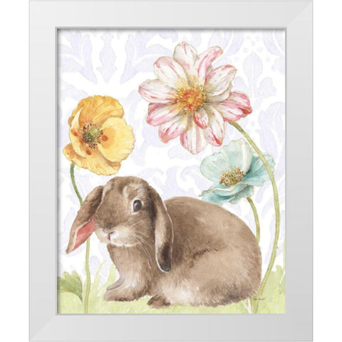 Spring Softies Bunnies III Purple White Modern Wood Framed Art Print by Audit, Lisa