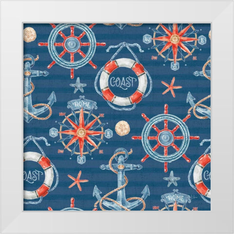 Nautical Life Step 01B White Modern Wood Framed Art Print by Audit, Lisa