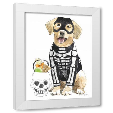 Halloween Pets VII White Modern Wood Framed Art Print by Grove, Beth