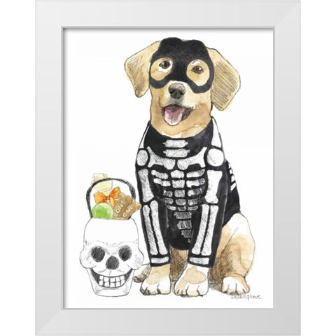 Halloween Pets VII White Modern Wood Framed Art Print by Grove, Beth