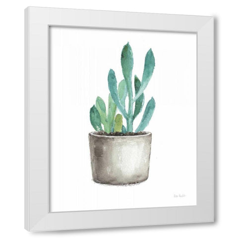 Mixed Greens Succulent V White Modern Wood Framed Art Print by Audit, Lisa