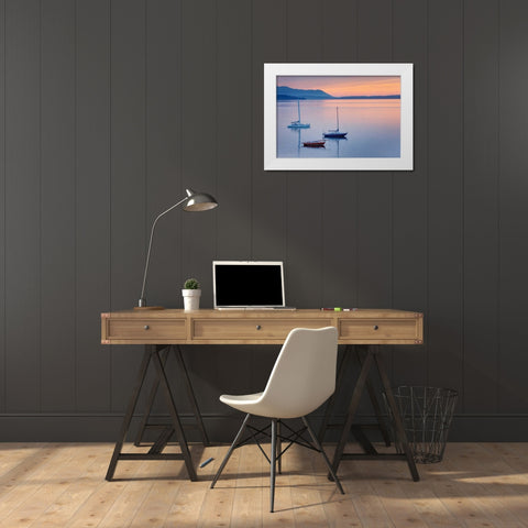 Bellingham Bay White Modern Wood Framed Art Print by Majchrowicz, Alan