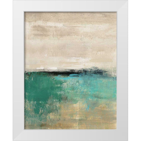 Spring Valley II Teal White Modern Wood Framed Art Print by Vassileva, Silvia