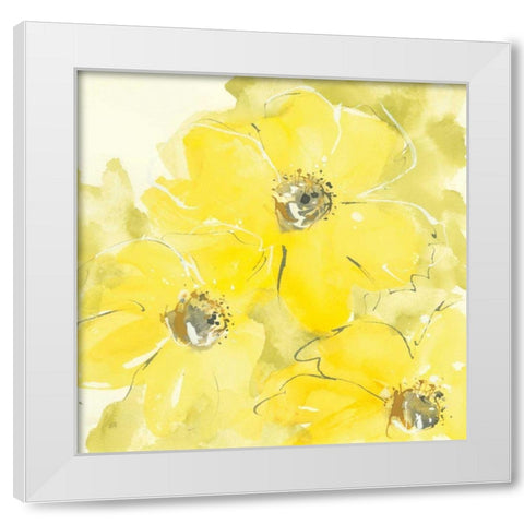 Sunshine Cosmos I White Modern Wood Framed Art Print by Paschke, Chris