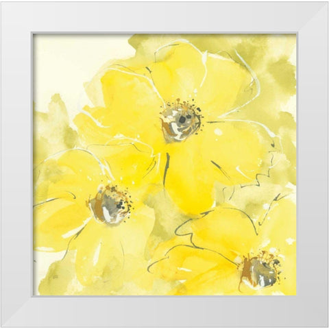 Sunshine Cosmos I White Modern Wood Framed Art Print by Paschke, Chris