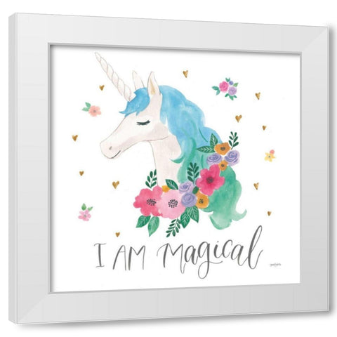 Magical Friends IV White Modern Wood Framed Art Print by Jackson, Jenaya