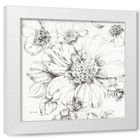 Summer Bloom III BW White Modern Wood Framed Art Print by Audit, Lisa