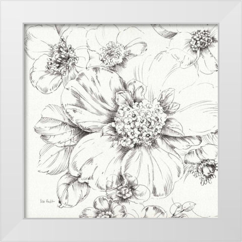 Summer Bloom III BW White Modern Wood Framed Art Print by Audit, Lisa