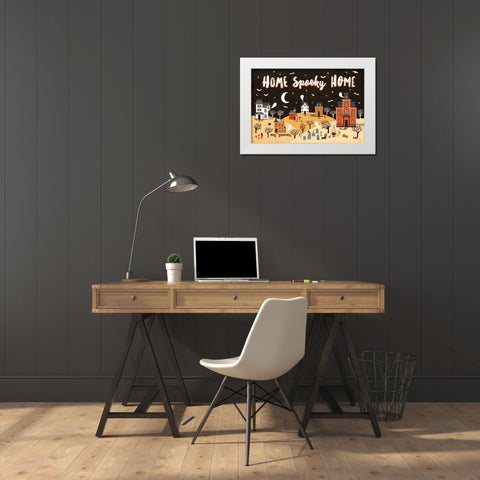 Spooky Village II White Modern Wood Framed Art Print by Marshall, Laura