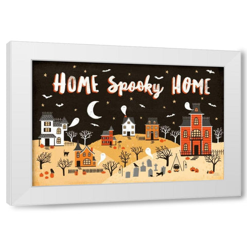 Spooky Village II White Modern Wood Framed Art Print by Marshall, Laura