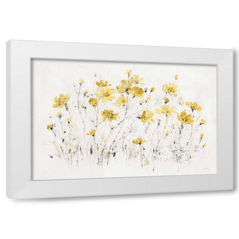 Wildflowers I Bright Yellow White Modern Wood Framed Art Print by Audit, Lisa