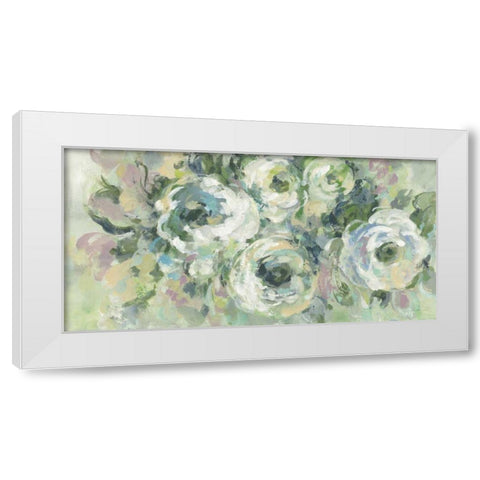 Sage and Lavender Peonies Light White Modern Wood Framed Art Print by Vassileva, Silvia