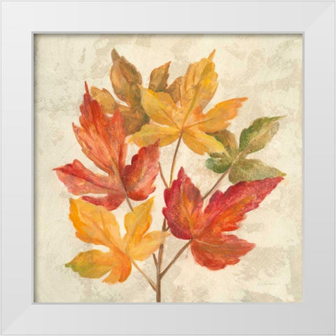 November Leaves IV White Modern Wood Framed Art Print by Vassileva, Silvia