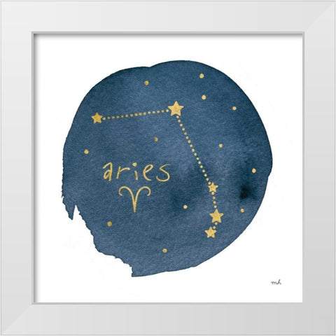 Horoscope Aries White Modern Wood Framed Art Print by Hershey, Moira
