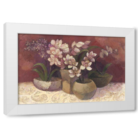 Orchid Dream White Modern Wood Framed Art Print by Hristova, Albena