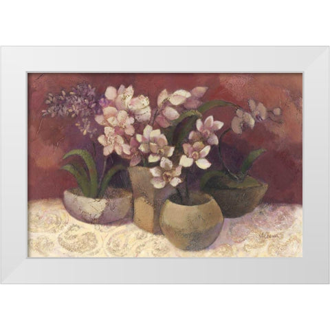Orchid Dream White Modern Wood Framed Art Print by Hristova, Albena