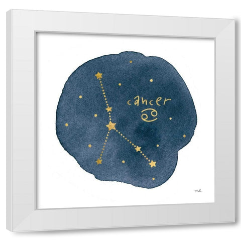 Horoscope Cancer White Modern Wood Framed Art Print by Hershey, Moira