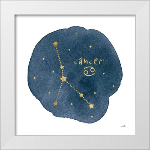 Horoscope Cancer White Modern Wood Framed Art Print by Hershey, Moira
