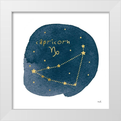 Horoscope Capricorn White Modern Wood Framed Art Print by Hershey, Moira